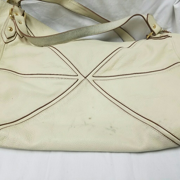 Steven Steve Madden Cream Leather Large Tote Bag - Picture 6 of 8